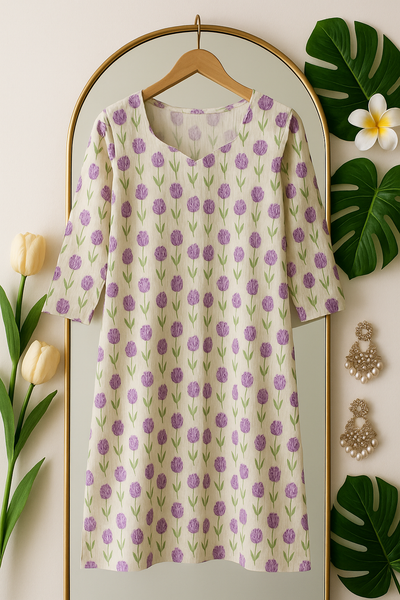 Viral Tulips Sweetheart Kurta - Daily Essential