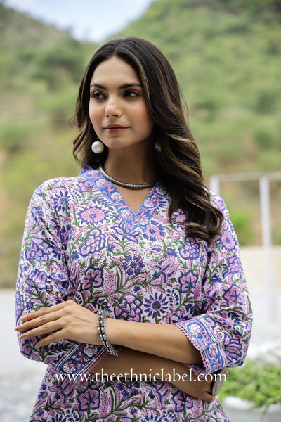 "Maahru" Hand Block Printed Cotton Kurta