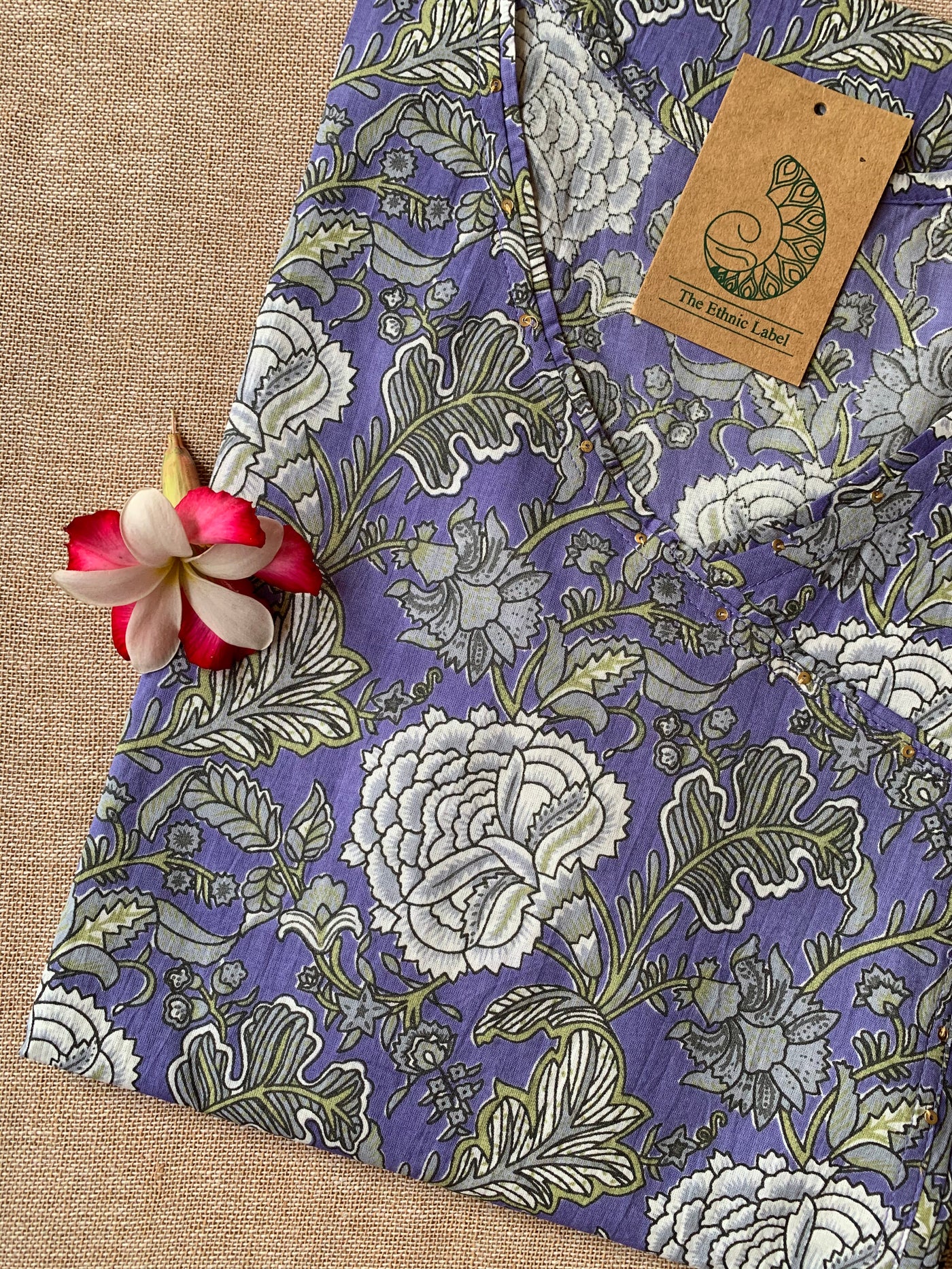 "Shama" Hand Block Printed Angrakha Cotton kurta (S to 5XL)