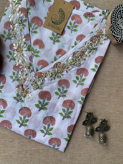 "Aana" Hand Work Embellished Cotton kurta