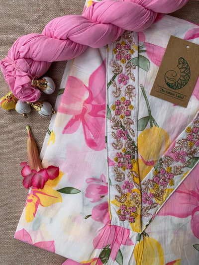 "Phool" Hand Block Printed Cotton Kurta Set(3pc)