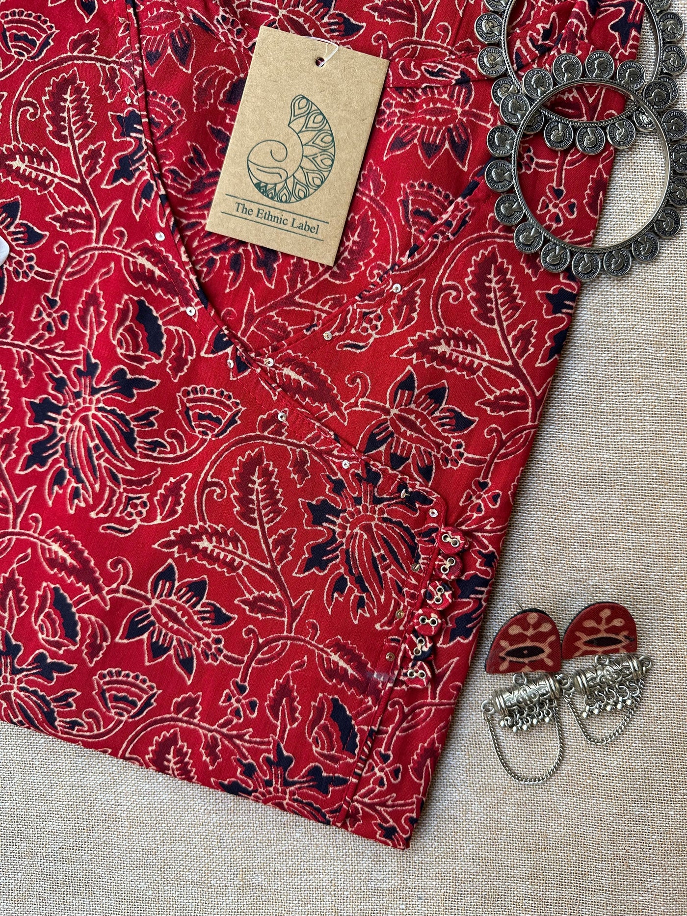 "Rakhi" Angrakha Jaal cotton Kurta