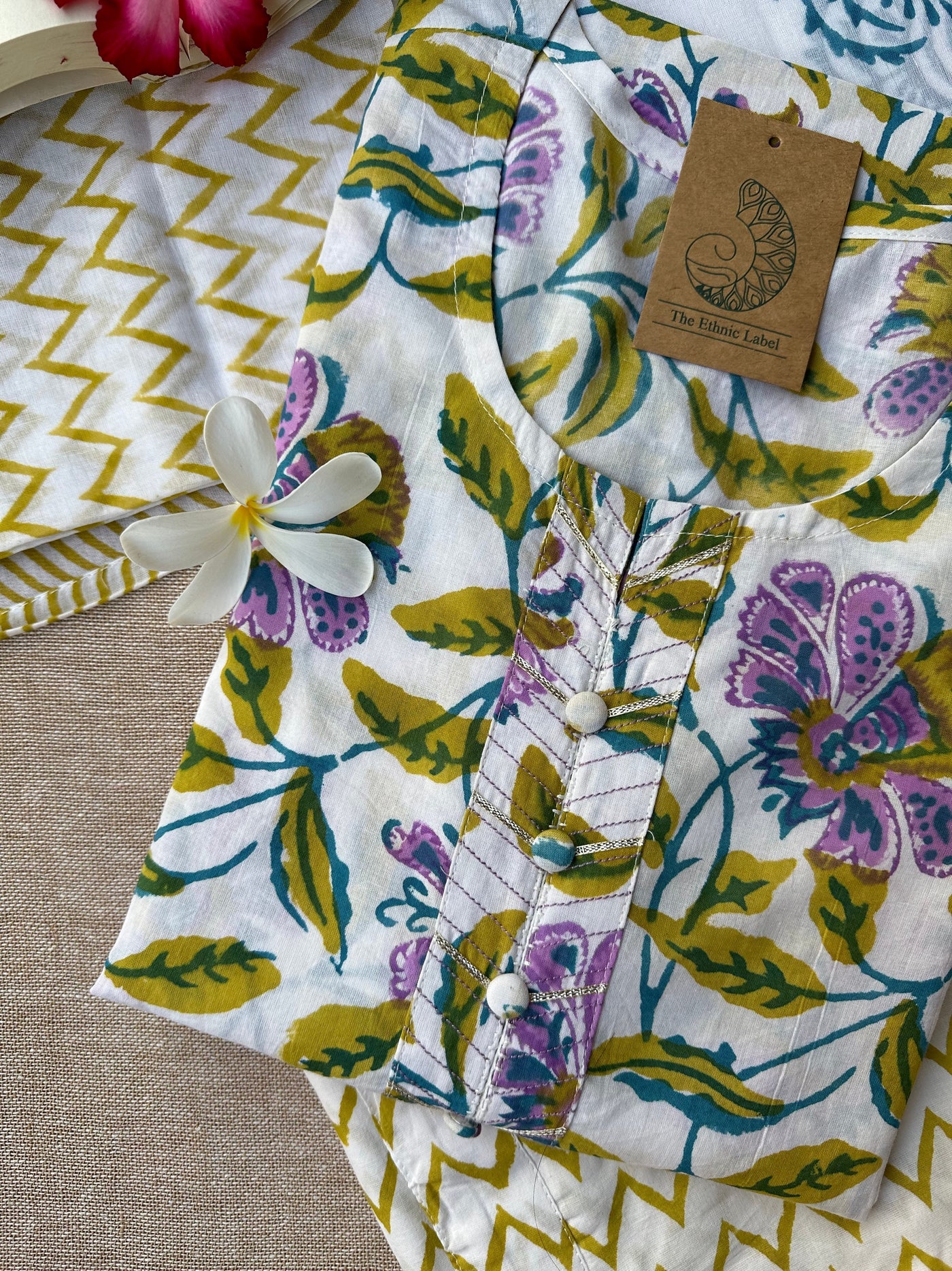 "Shabana" Hand Block Printed Kurta Set(3pc)