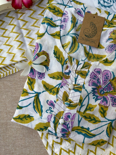 "Shabana" Hand Block Printed Kurta Set(3pc)