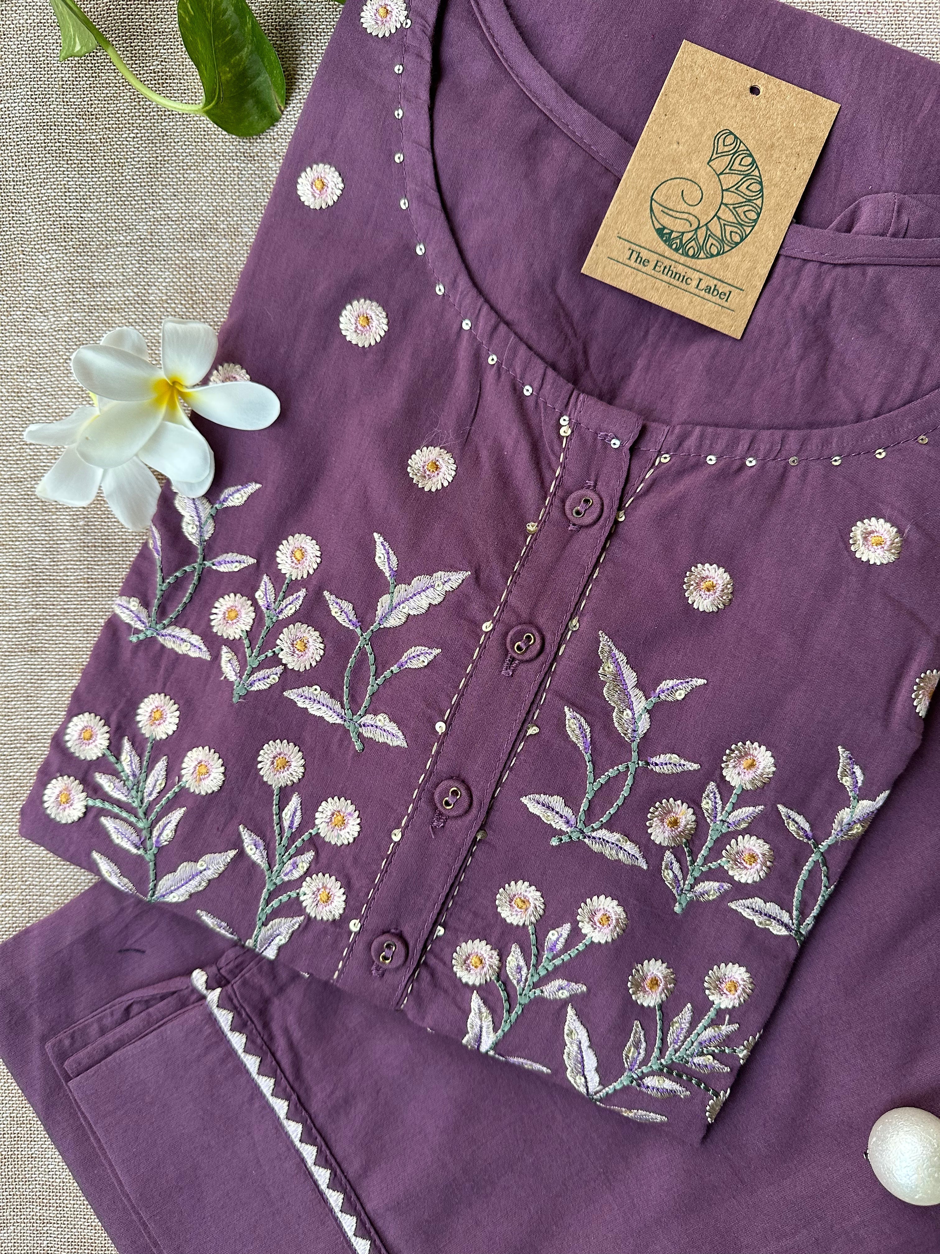 "Lamhe" Embroidered Cotton Kurta Set(2pc)