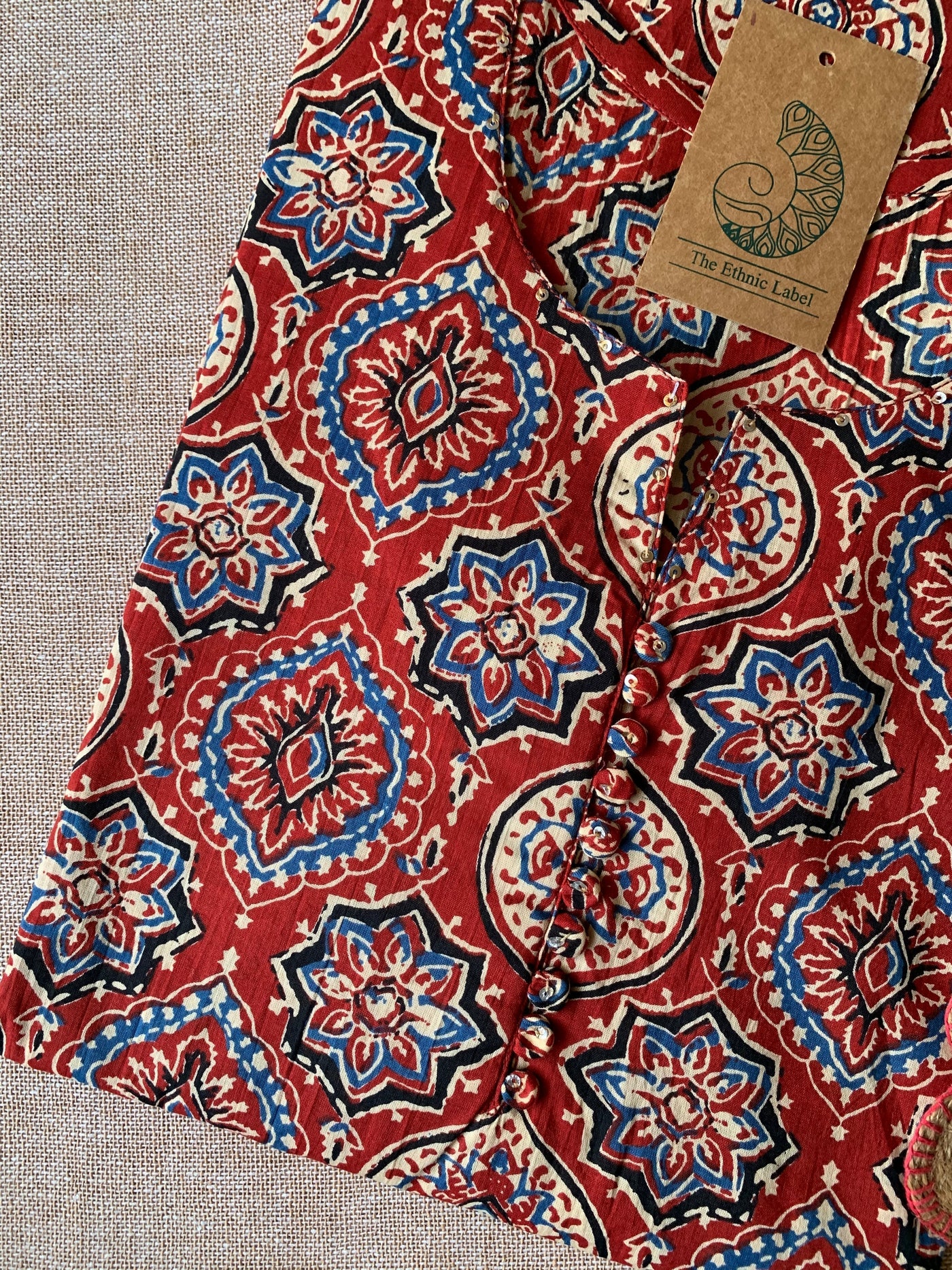 "Naaz" Ajrakh Hand Block Pritned Cotton Kurta