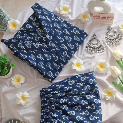 Indigo Blossom Office/Regular Wear Suit Set